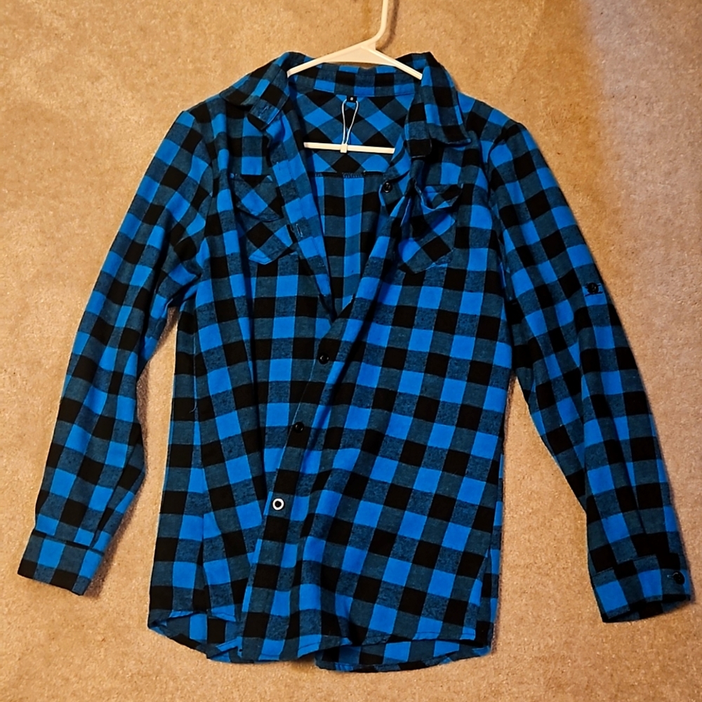 Bright blue flannel